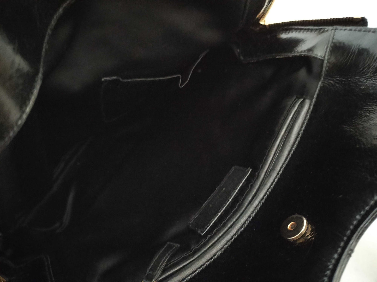 Yves Saint Laurent Patent Leather Tote Bag Black 181235 Tote Bag