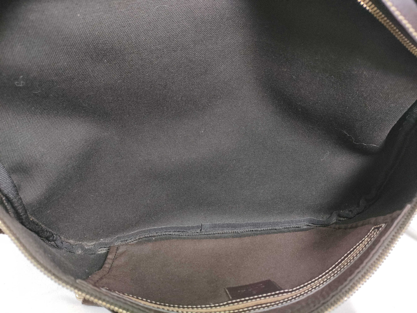 GUCCI GG Supreme Beige Body Bag PVC x Leather 211110 Waist Bag