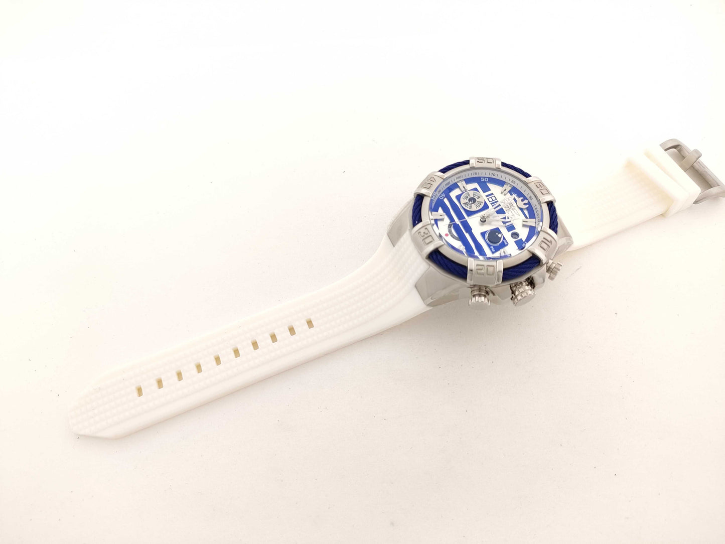 Invicta x Star Wars 26269 0400/1977 Stainless Steel/Rubber/QZ Silver with Blue Dial, Unused/No Operational Guarantee, Men's Watch