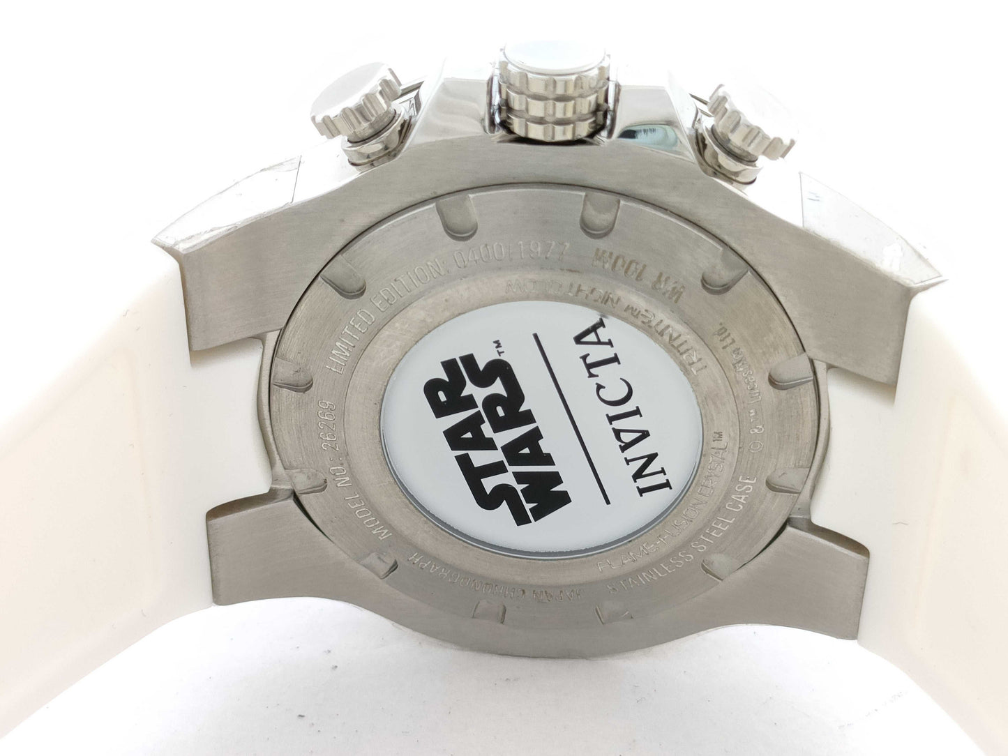 Invicta x Star Wars 26269 0400/1977 Stainless Steel/Rubber/QZ Silver with Blue Dial, Unused/No Operational Guarantee, Men's Watch