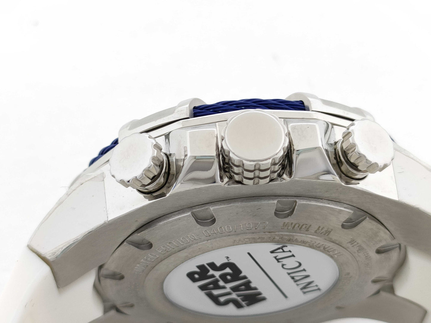Invicta x Star Wars 26269 0400/1977 Stainless Steel/Rubber/QZ Silver with Blue Dial, Unused/No Operational Guarantee, Men's Watch