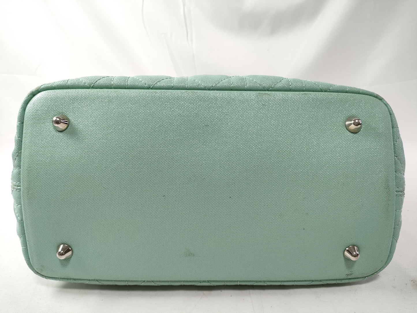 Dior Christian Dior Cannage Leather Handbag 01-BO-0172 Light Blue Tote Bag
