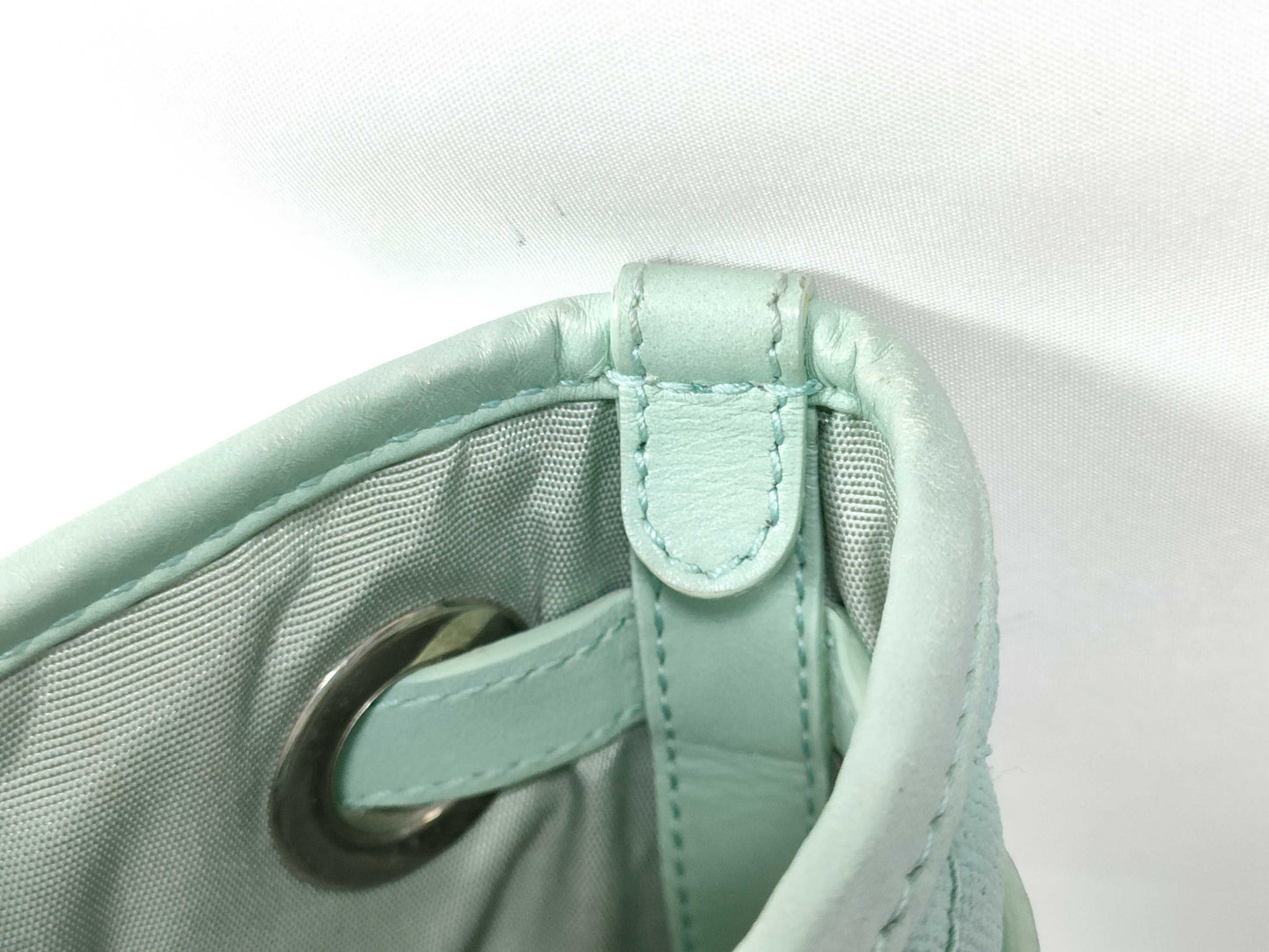 Dior Christian Dior Cannage Leather Handbag 01-BO-0172 Light Blue Tote Bag