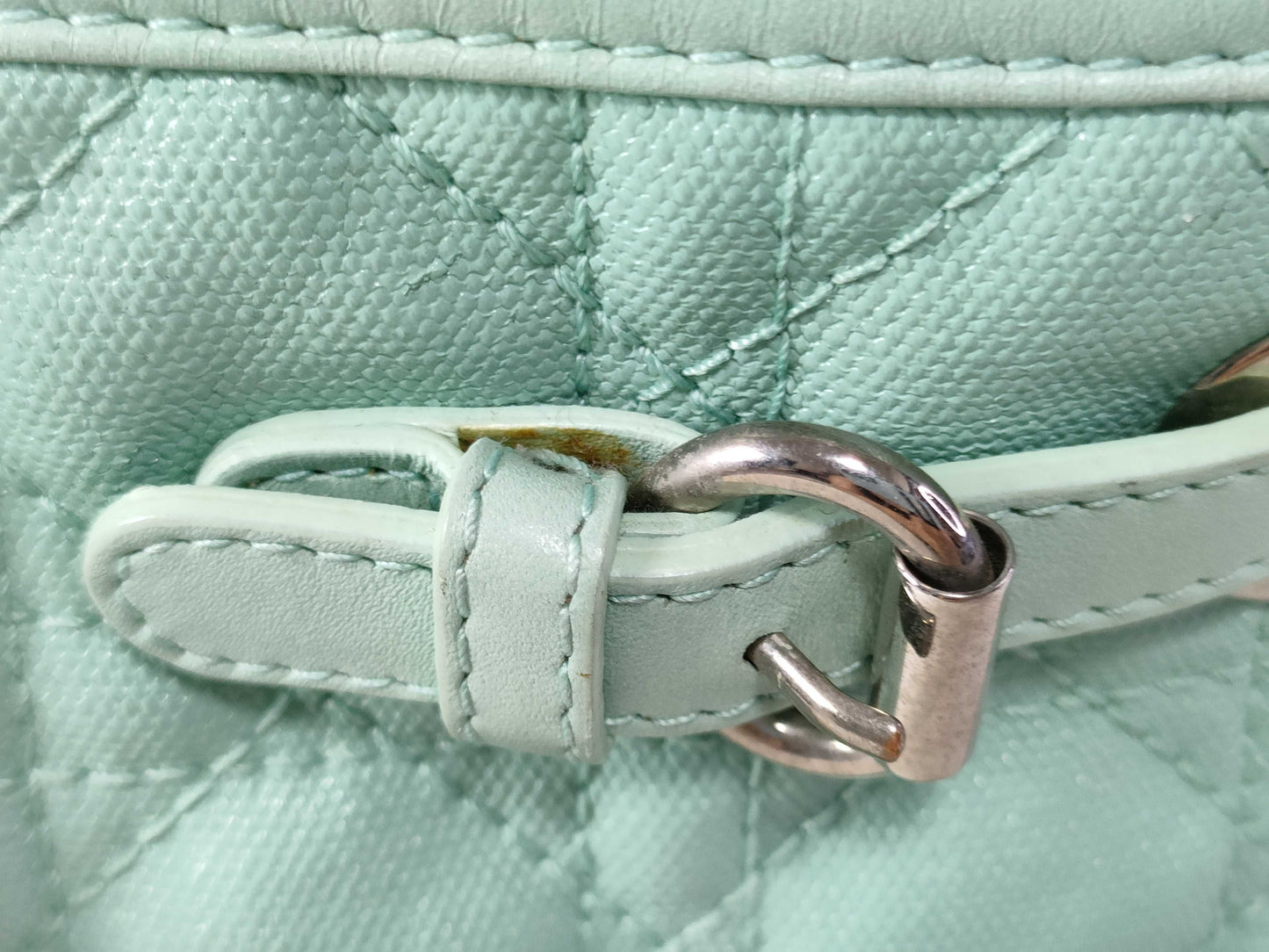 Dior Christian Dior Cannage Leather Handbag 01-BO-0172 Light Blue Tote Bag