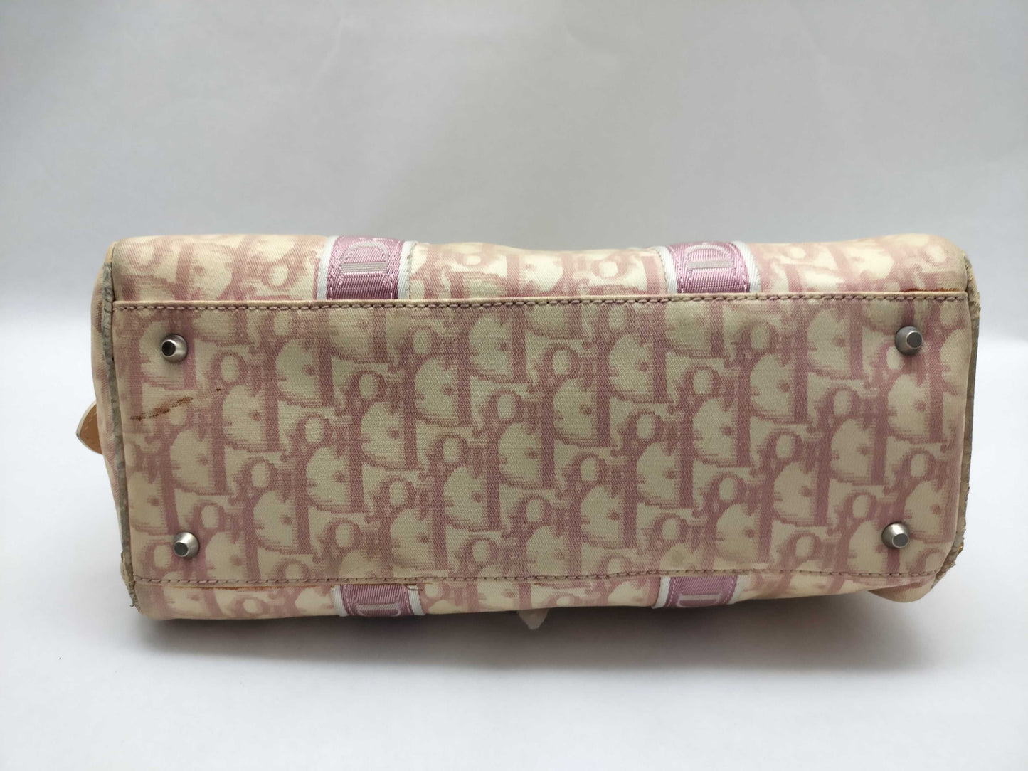 Dior Trotter Christian Dior Trotter Nylon Canvas Mini Boston Bag BO B 0044 White/Pink Boston Bag