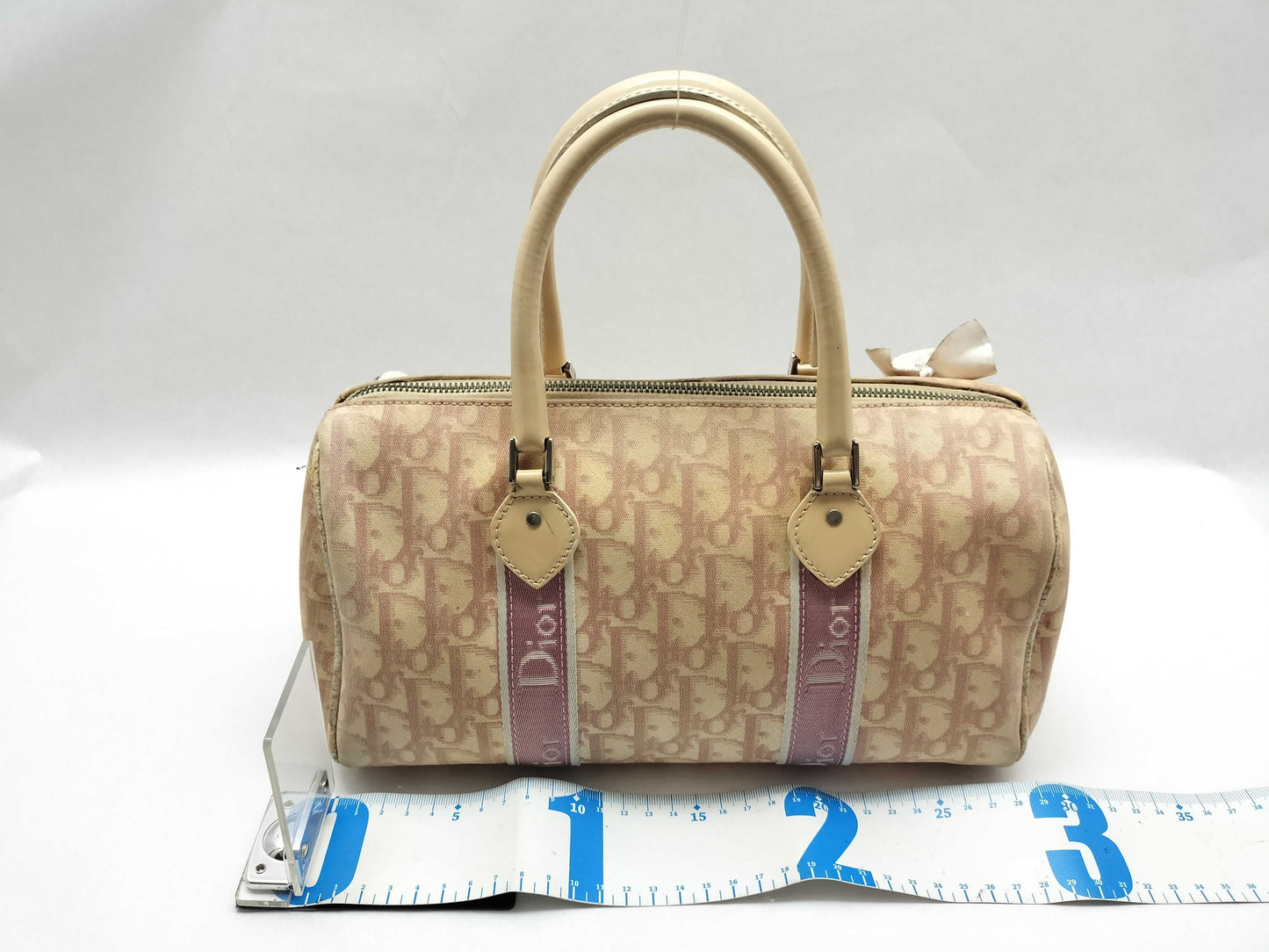 Dior Trotter Christian Dior Trotter Nylon Canvas Mini Boston Bag BO B 0044 White/Pink Boston Bag
