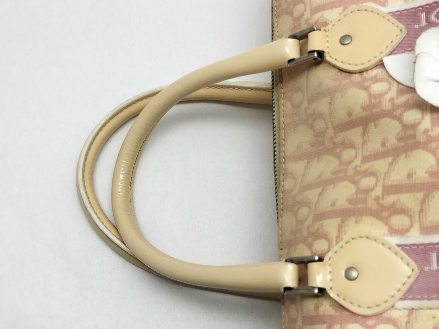 Dior Trotter Christian Dior Trotter Nylon Canvas Mini Boston Bag BO B 0044 White/Pink Boston Bag