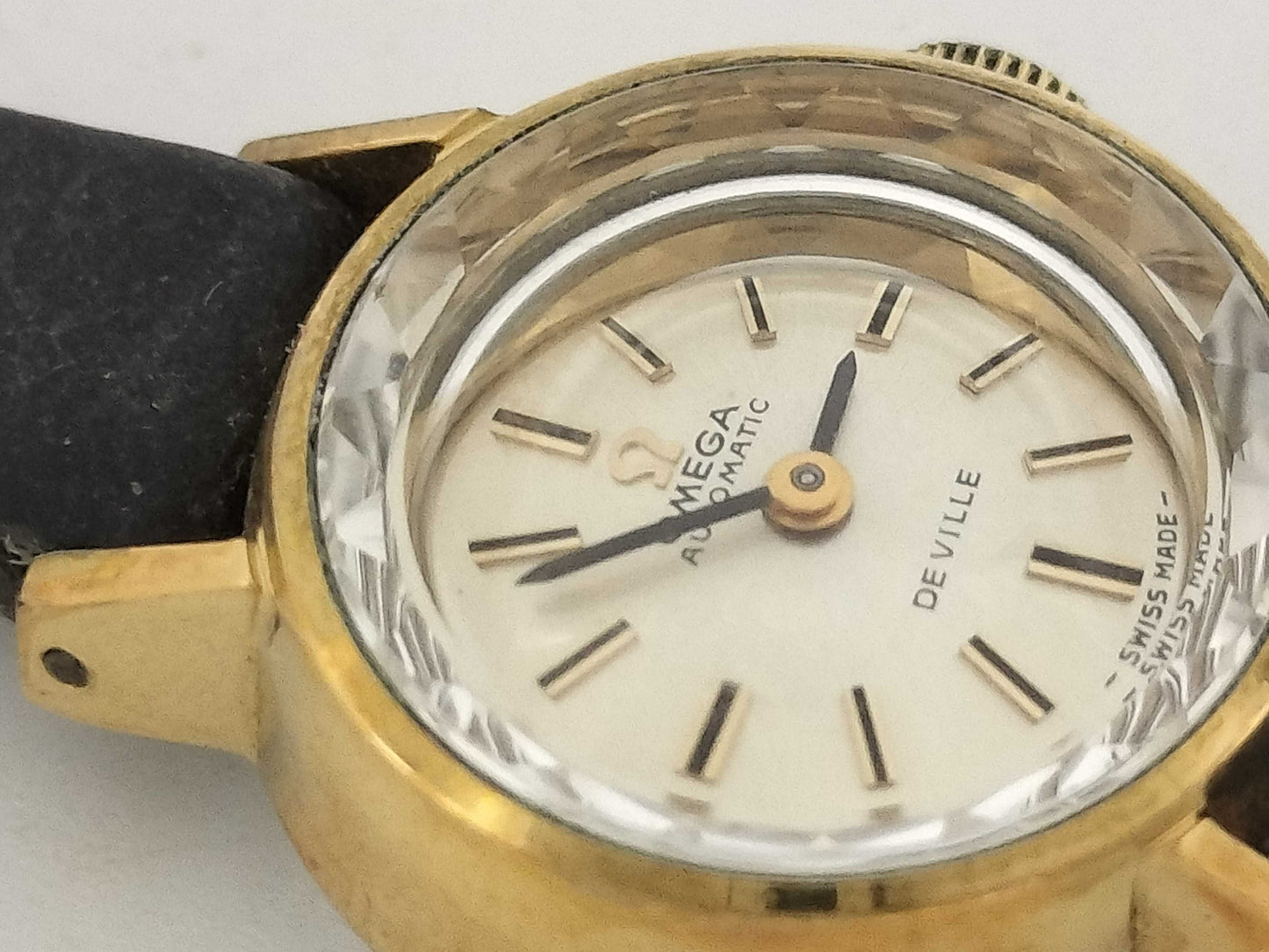 OMEGA De Ville Stainless Steel/Leather/AT Silver Dial Women's Watch
