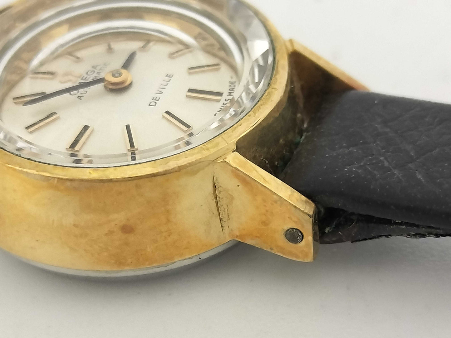 OMEGA De Ville Stainless Steel/Leather/AT Silver Dial Women's Watch