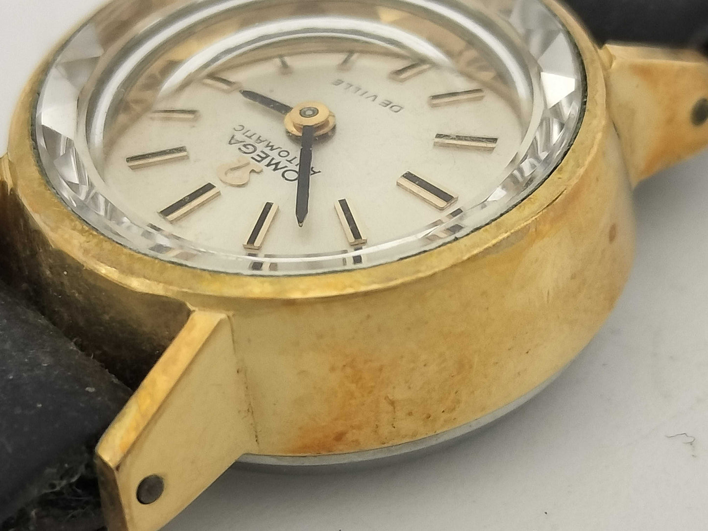 OMEGA De Ville Stainless Steel/Leather/AT Silver Dial Women's Watch