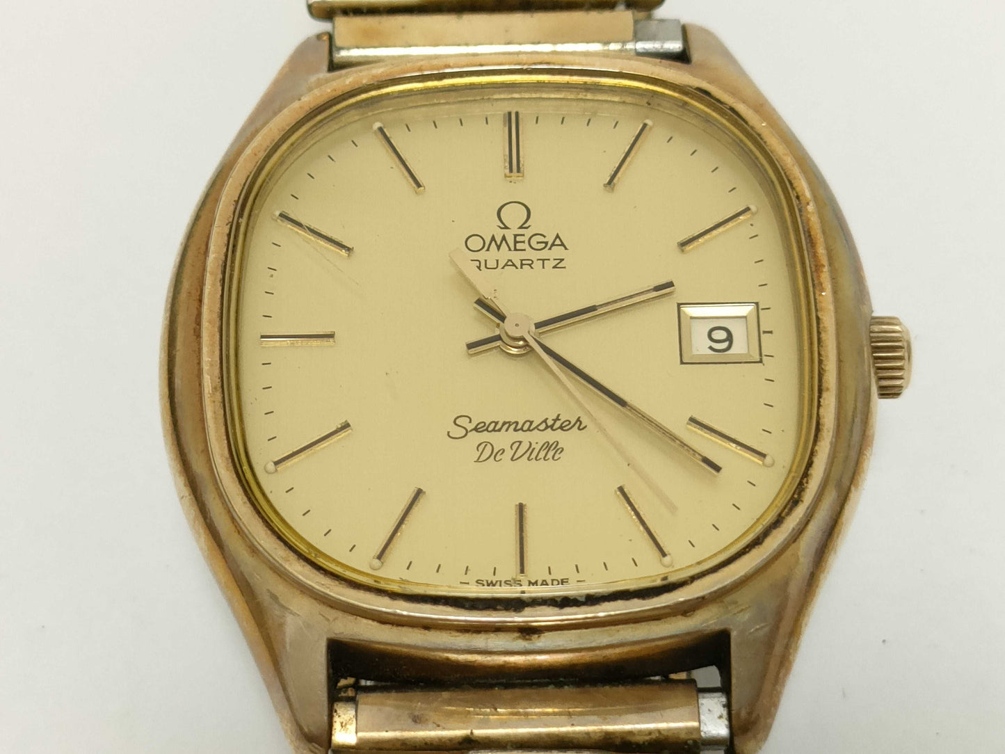 OMEGA Seamaster De Ville Stainless Steel/GP/QZ Gold Dial Non-Working/No Operational Guarantee Boys' Watch