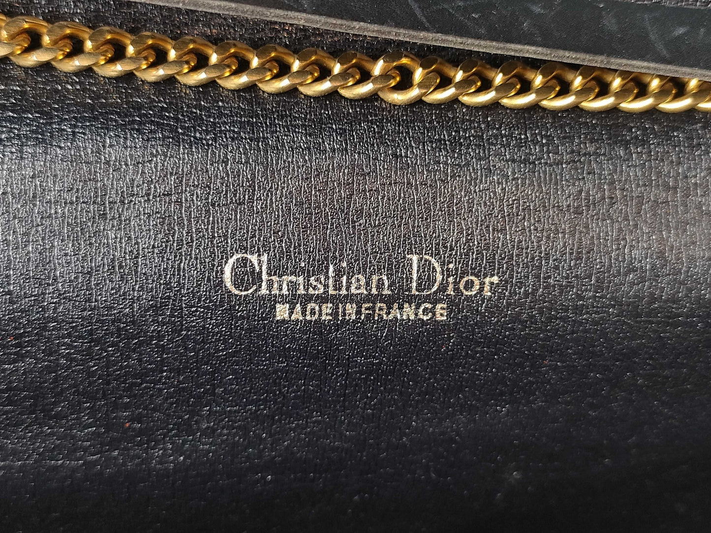 Dior Trotter Christian Dior Trotter Canvas Chain Shoulder Bag Navy x Beige Shoulder Bag