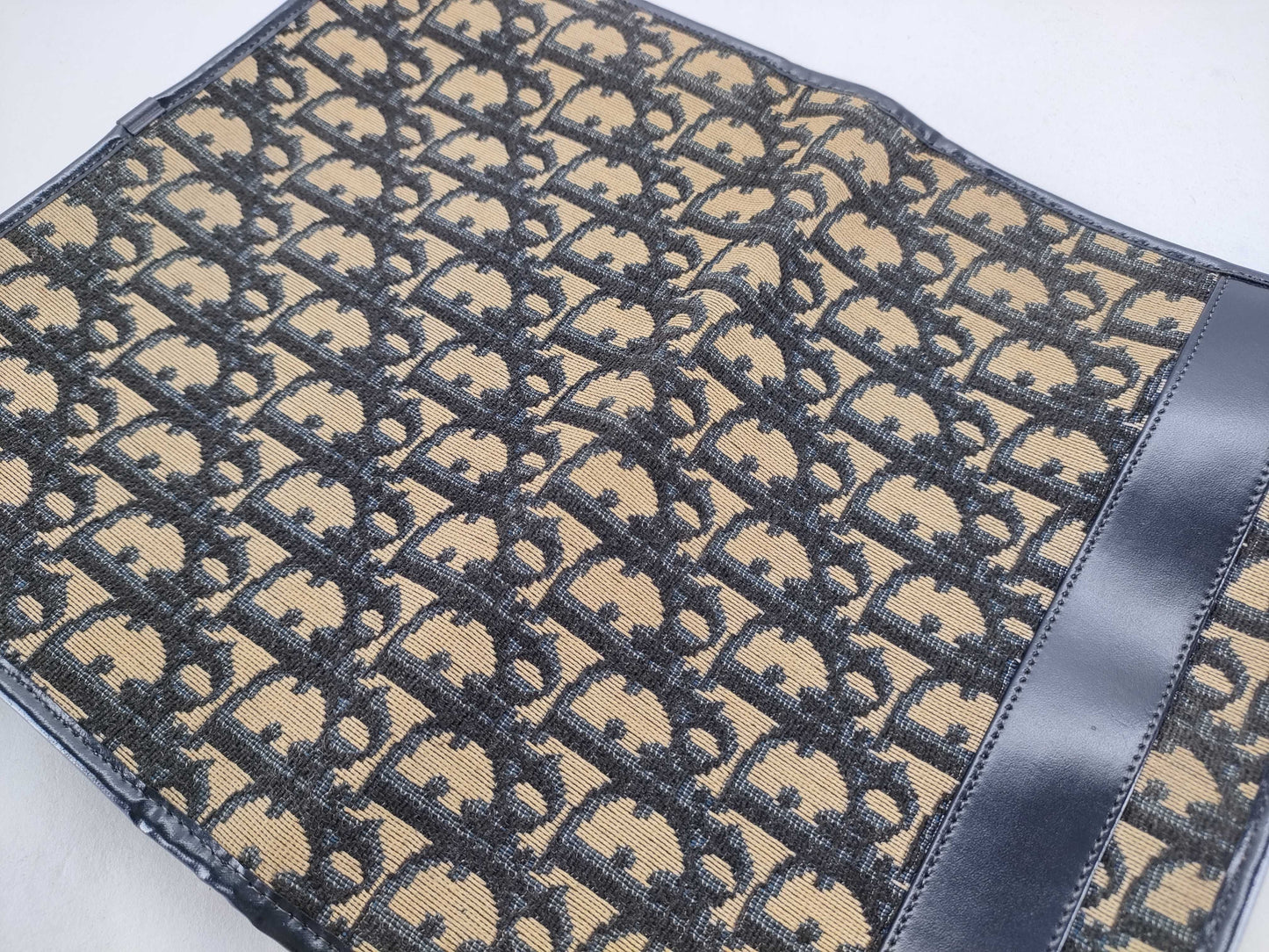 Dior Trotter Christian Dior Trotter Canvas Clutch Bag Navy x Beige