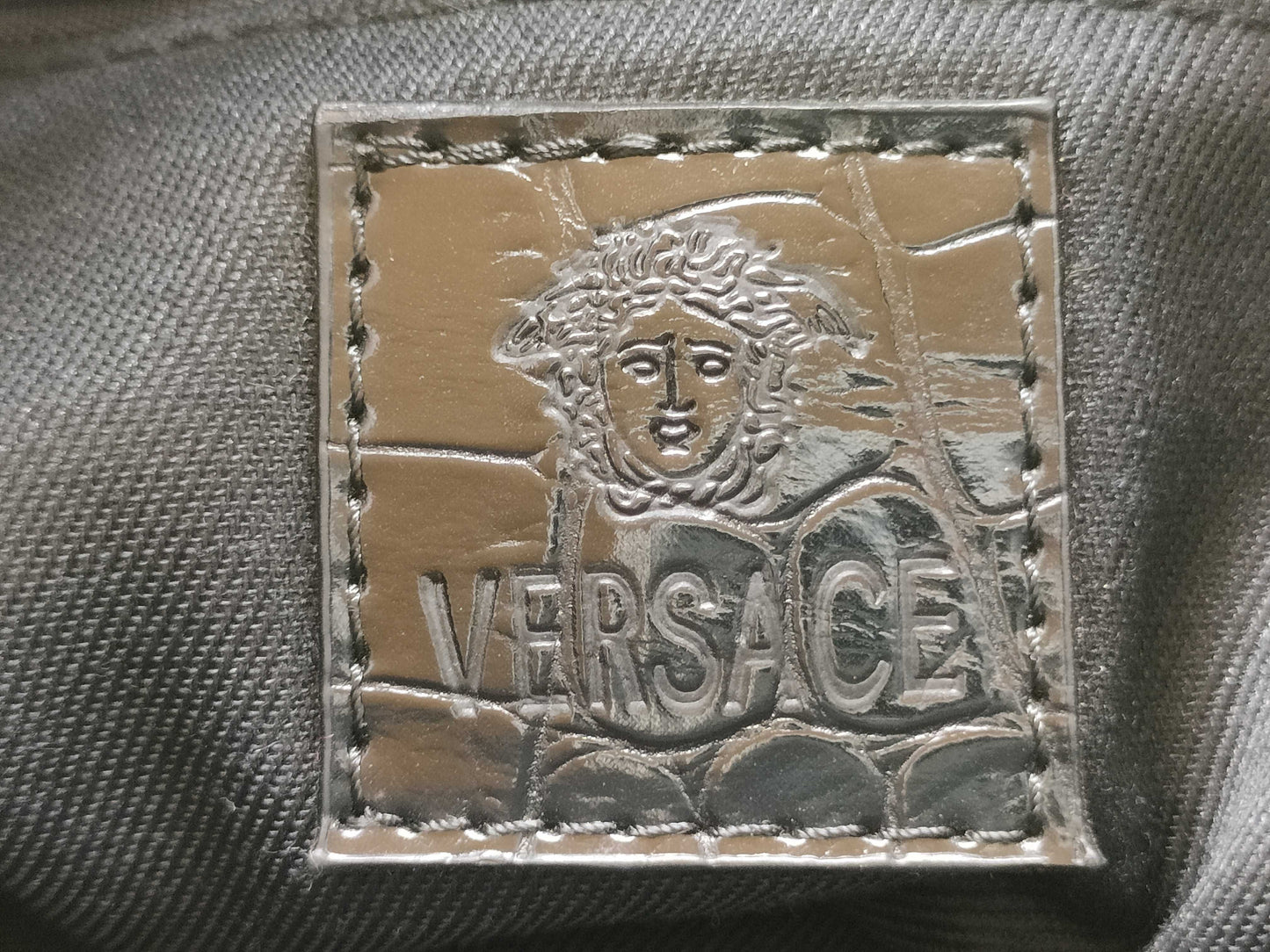 VERSACE Versace fur and leather shoulder bag, black shoulder bag
