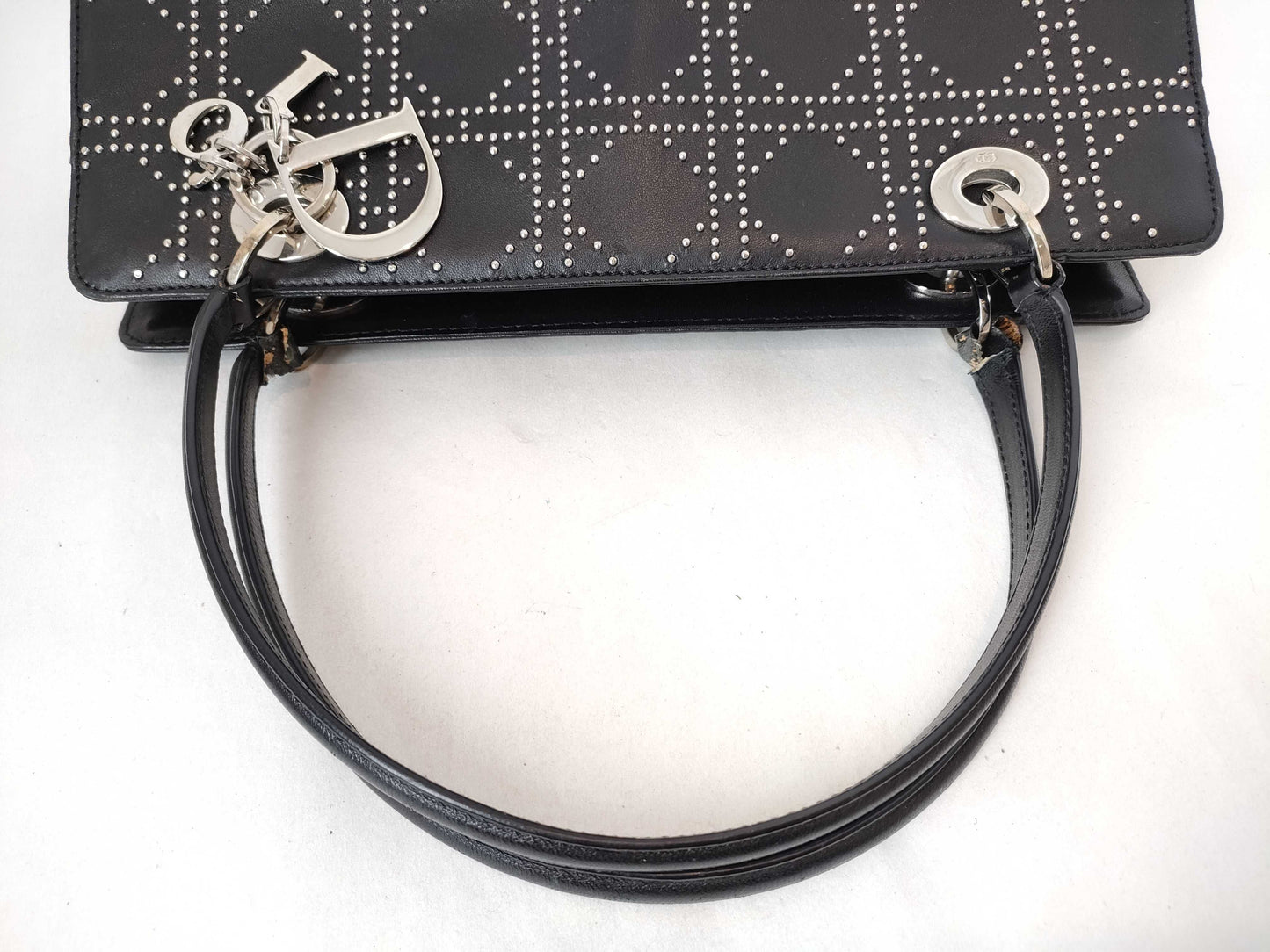 Dior Christian Dior Leather Handbag 05-MA-1003 Black Handbag