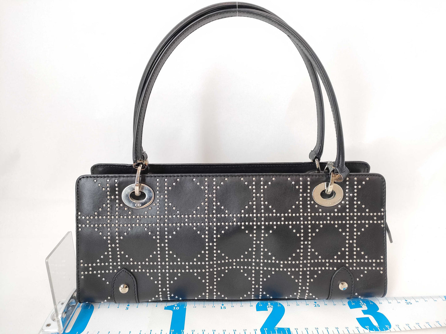 Dior Christian Dior Leather Handbag 05-MA-1003 Black Handbag