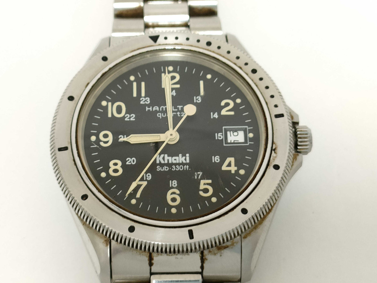HAMILTON Khaki Sub 330 9859 SS/QZ Black Dial Men's Watch