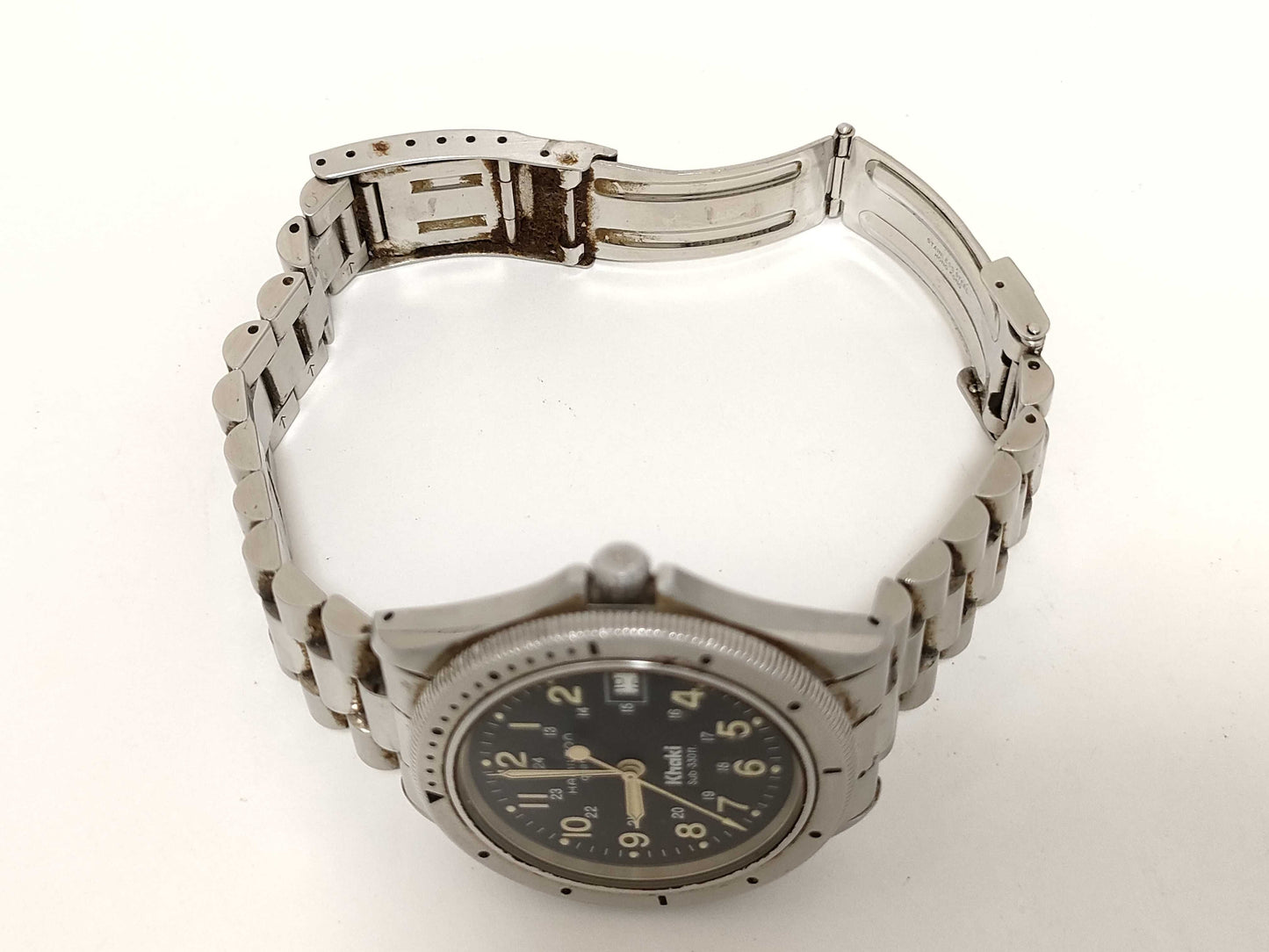 HAMILTON Khaki Sub 330 9859 SS/QZ Black Dial Men's Watch