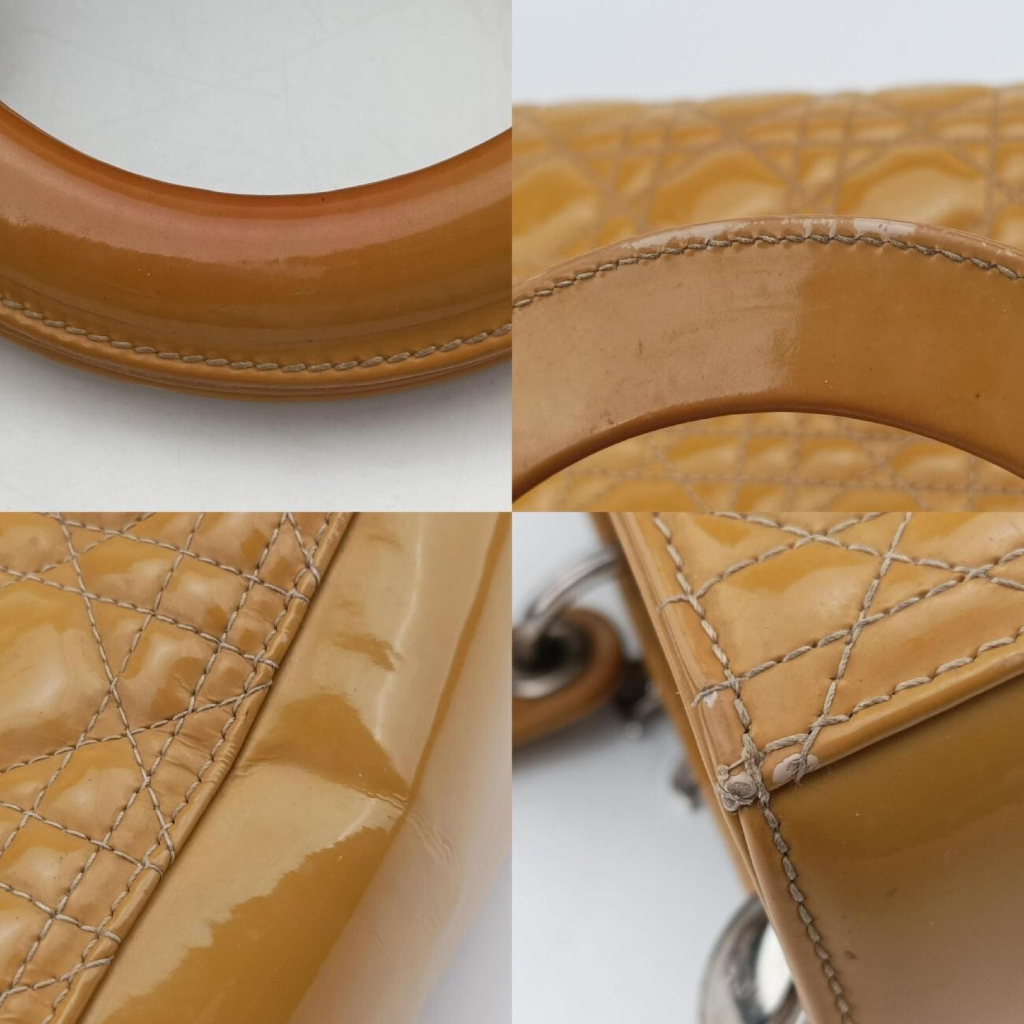 Dior Lady Dior Yellow Patent 15-BO-0192 Handbag