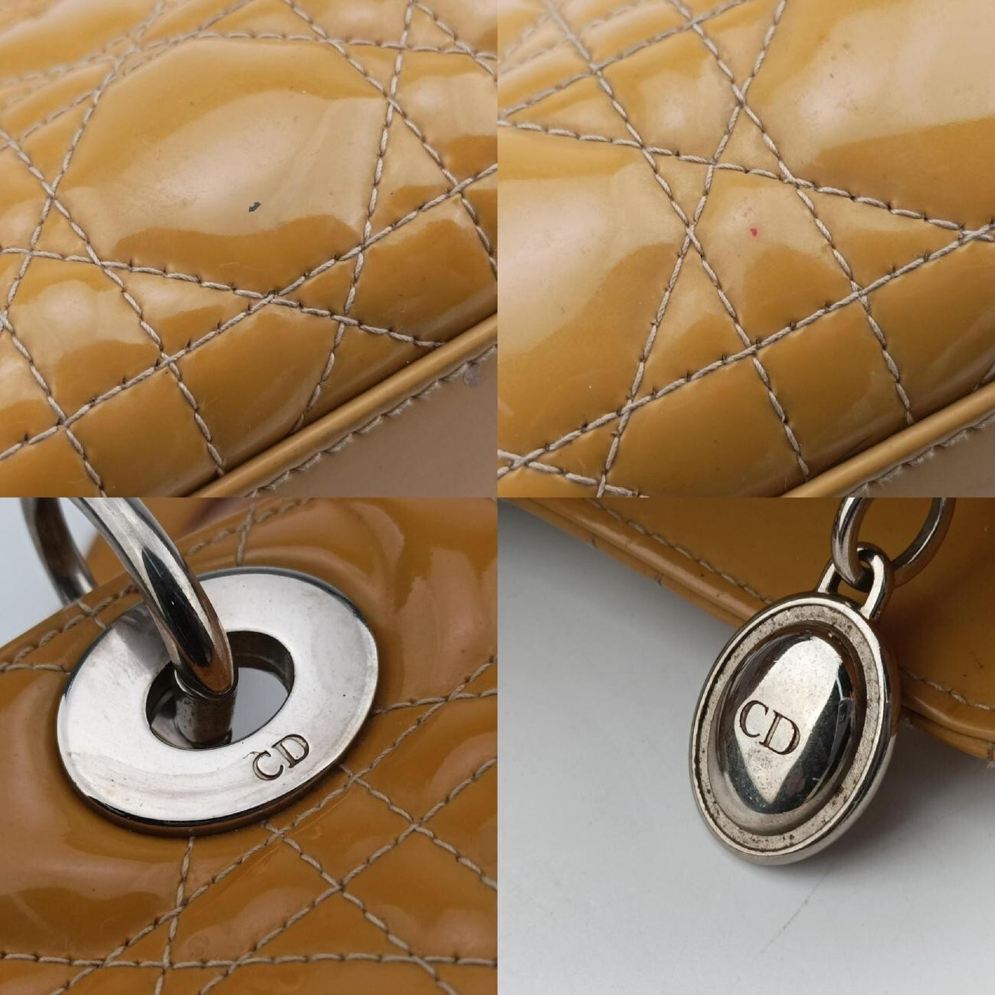 Dior Lady Dior Yellow Patent 15-BO-0192 Handbag