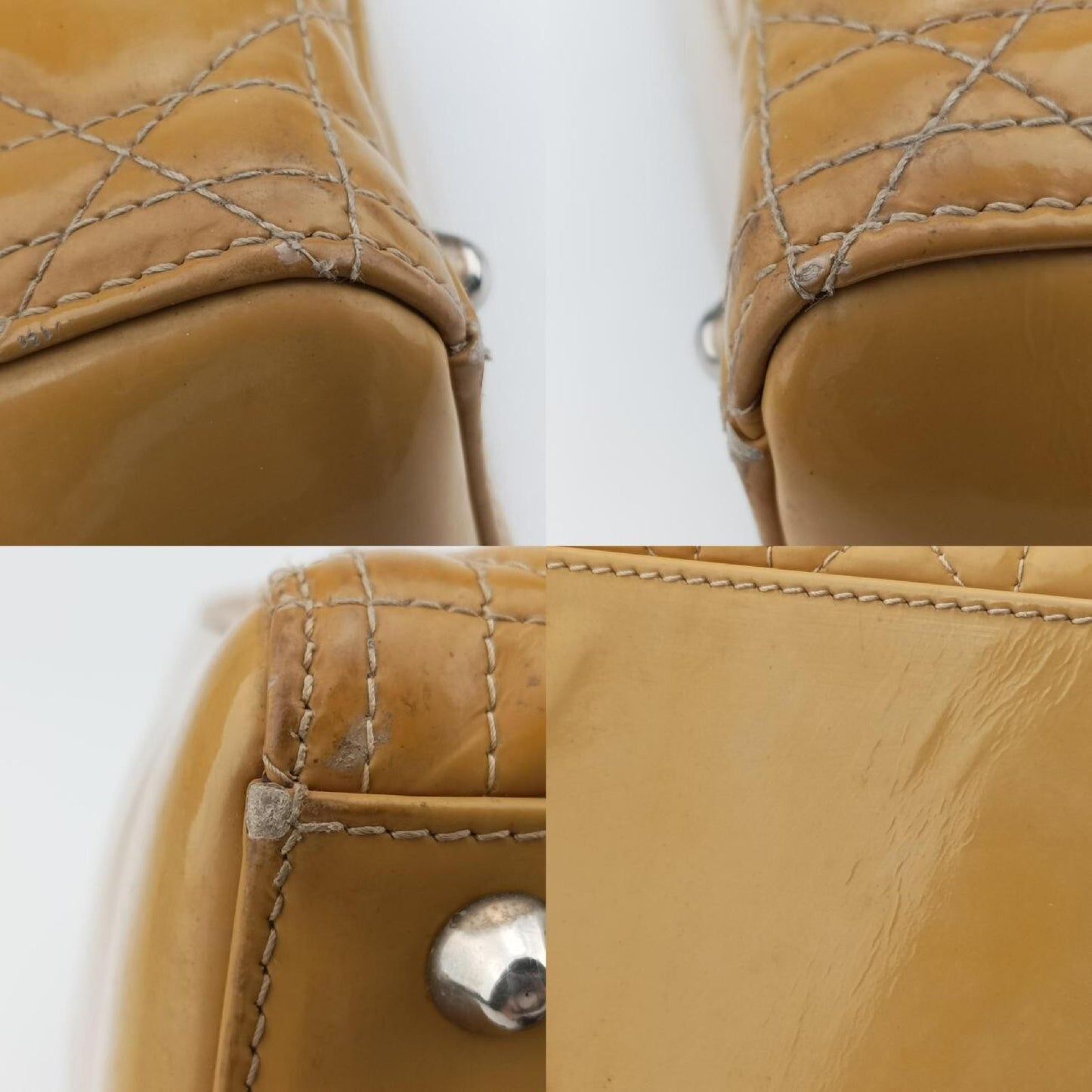 Dior Lady Dior Yellow Patent 15-BO-0192 Handbag