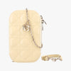 Dior Lady Dior Cannage Phone Holder Yellow Patent 56-MA-0291 Shoulder Bag