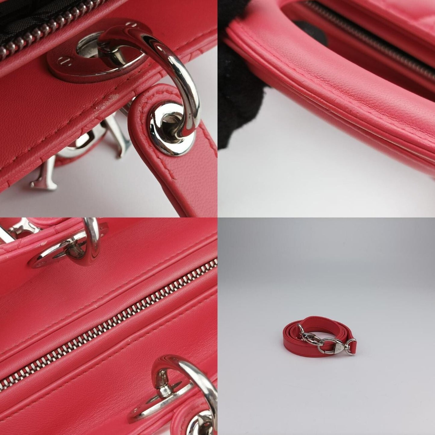 Dior Lady Dior Pink Lambskin 15-BO-1112 Shoulder Bag