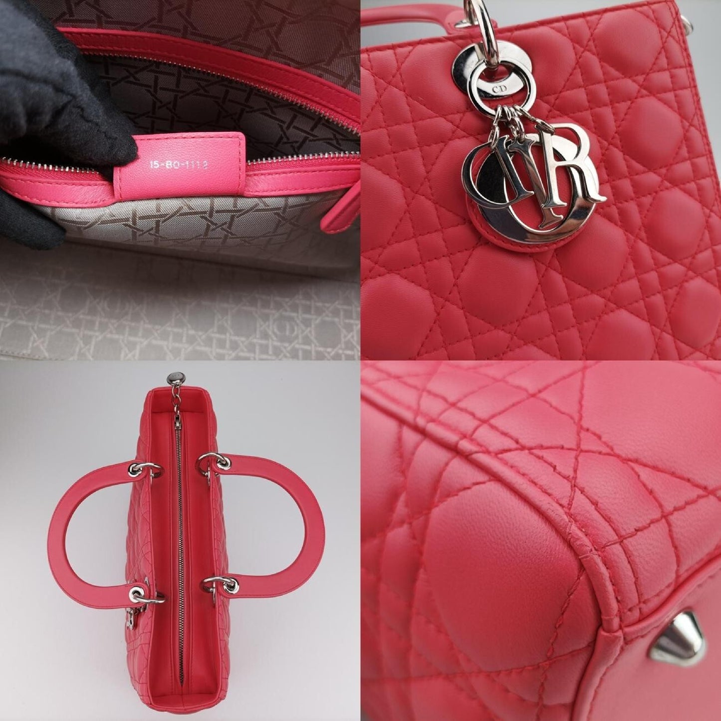 Dior Lady Dior Pink Lambskin 15-BO-1112 Shoulder Bag