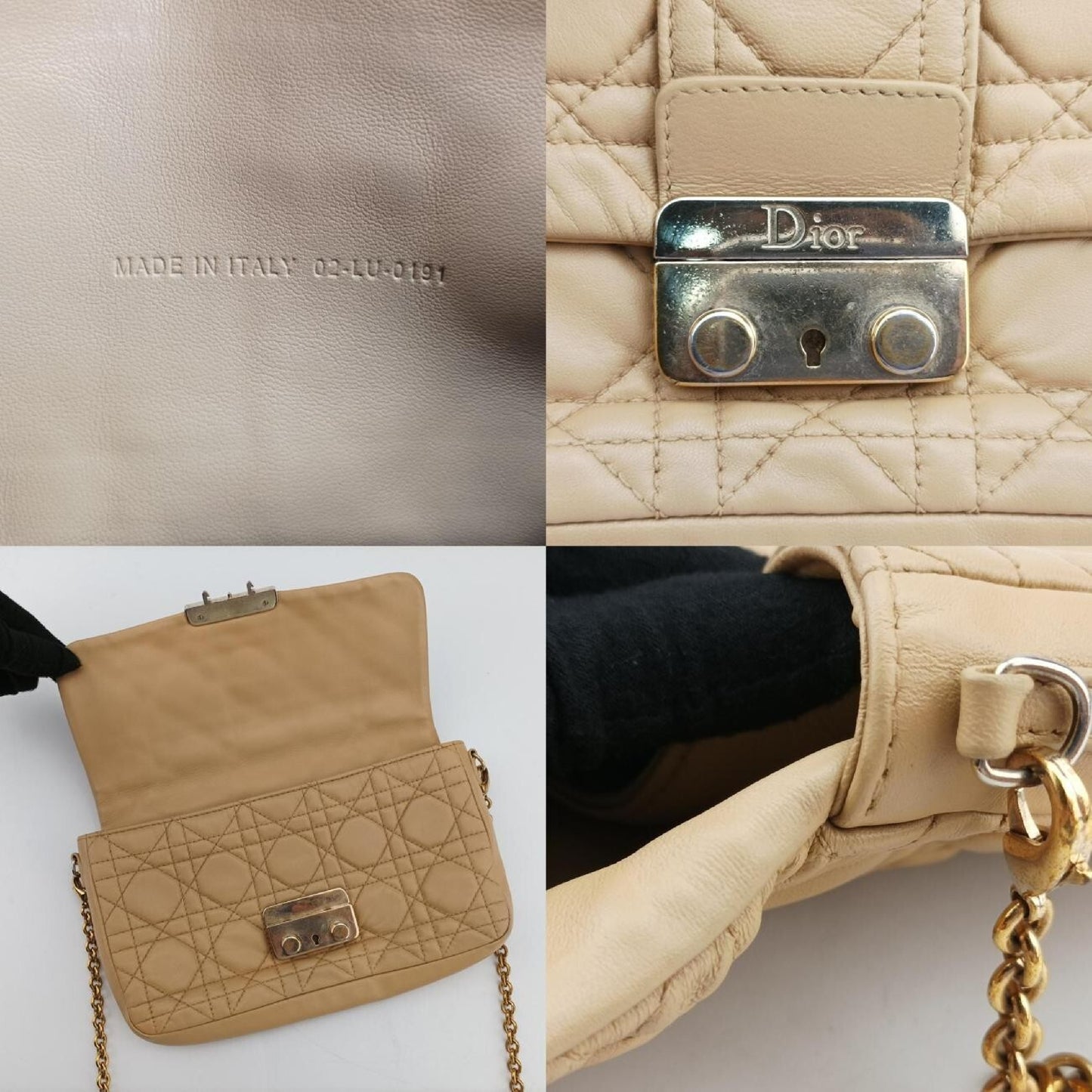 Dior Miss Dior Cannage New Rock Beige Lambskin Shoulder Bag 02.LU.0191