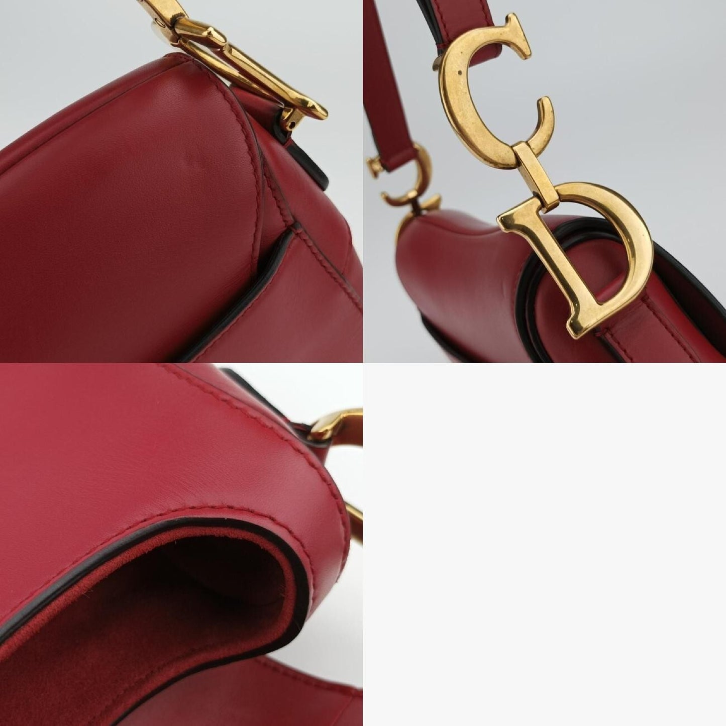 Dior Saddle Bag Red Leather 09-MA-1118 Handbag
