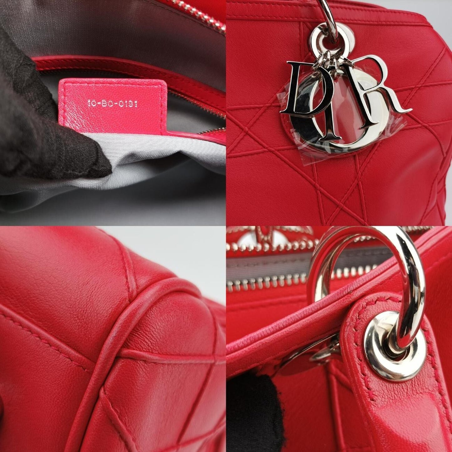 Dior Granville Red Leather 10-BO-0191 Handbag