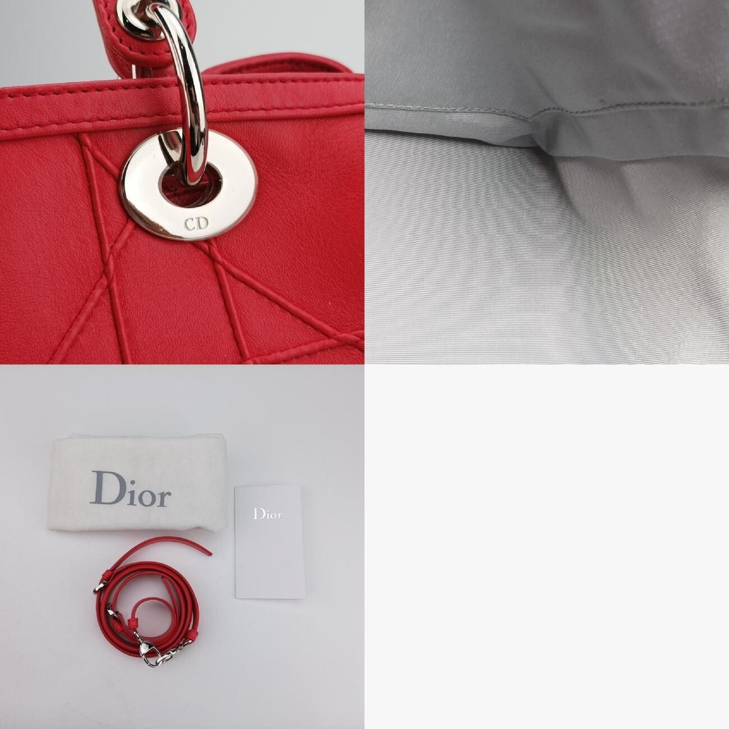 Dior Granville Red Leather 10-BO-0191 Handbag