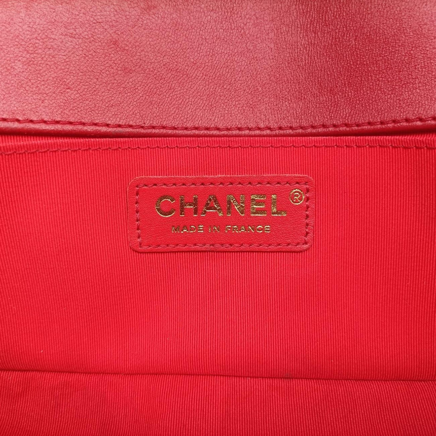CHANEL Boy Chanel Red Lambskin Shoulder Bag A6708521166403