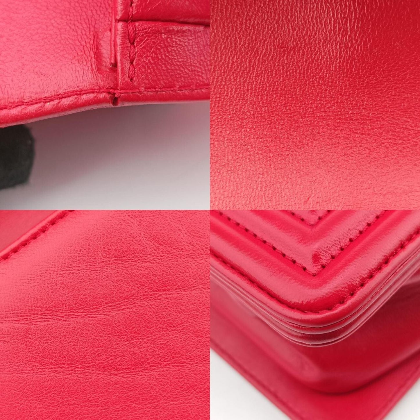 CHANEL Boy Chanel Red Lambskin Shoulder Bag A6708521166403