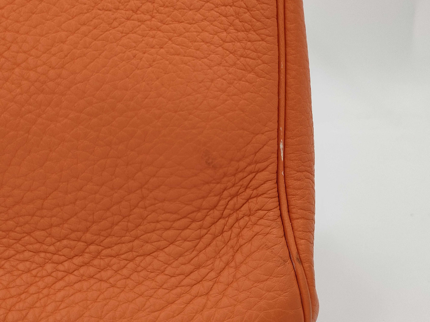 HERMES Kelly 32 Orange Silver Hardware H Stamp Handbag