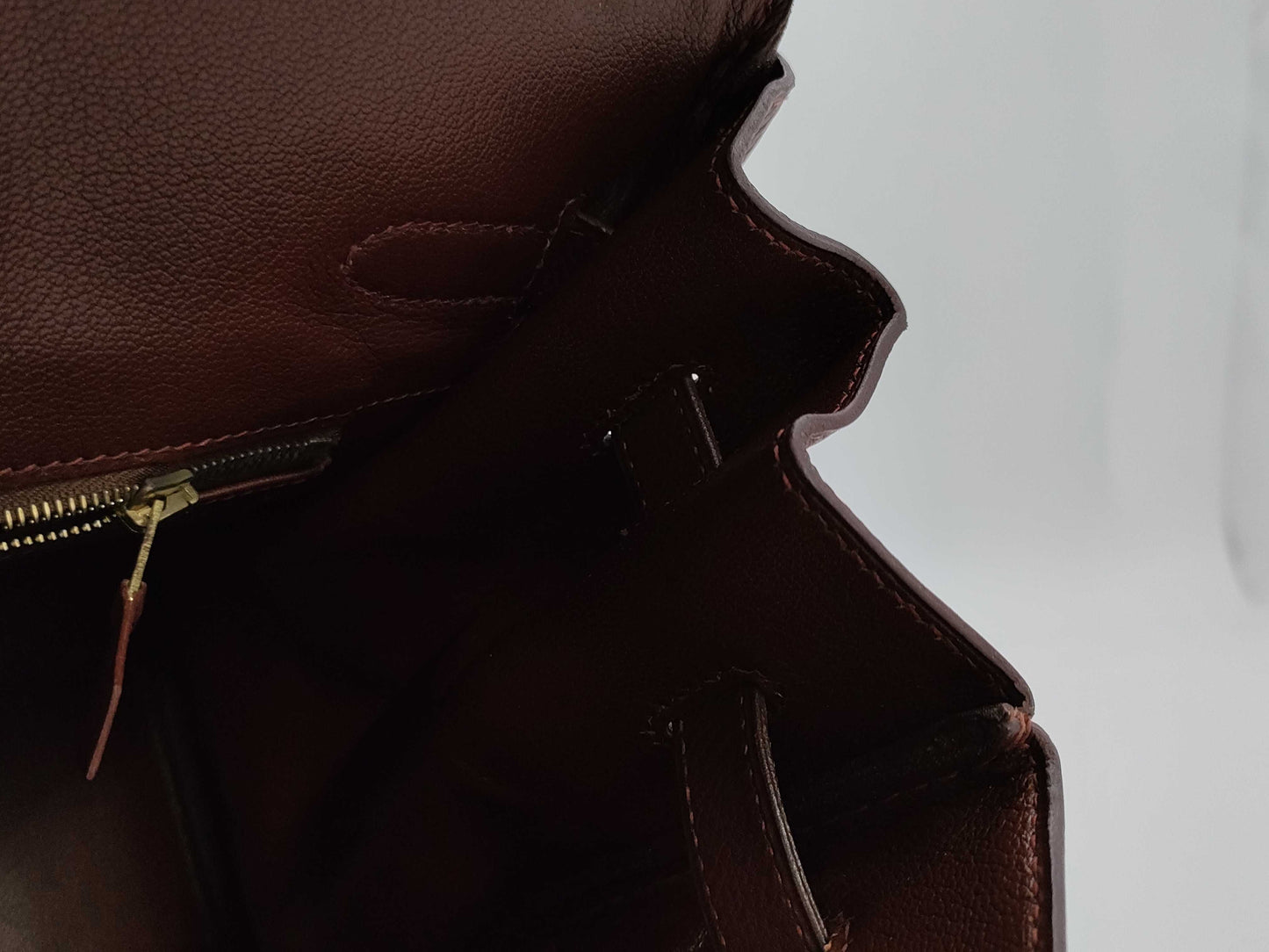 HERMES Birkin 35 Togo Handbag in Dark Brown with Gold Hardware and a C Stamp