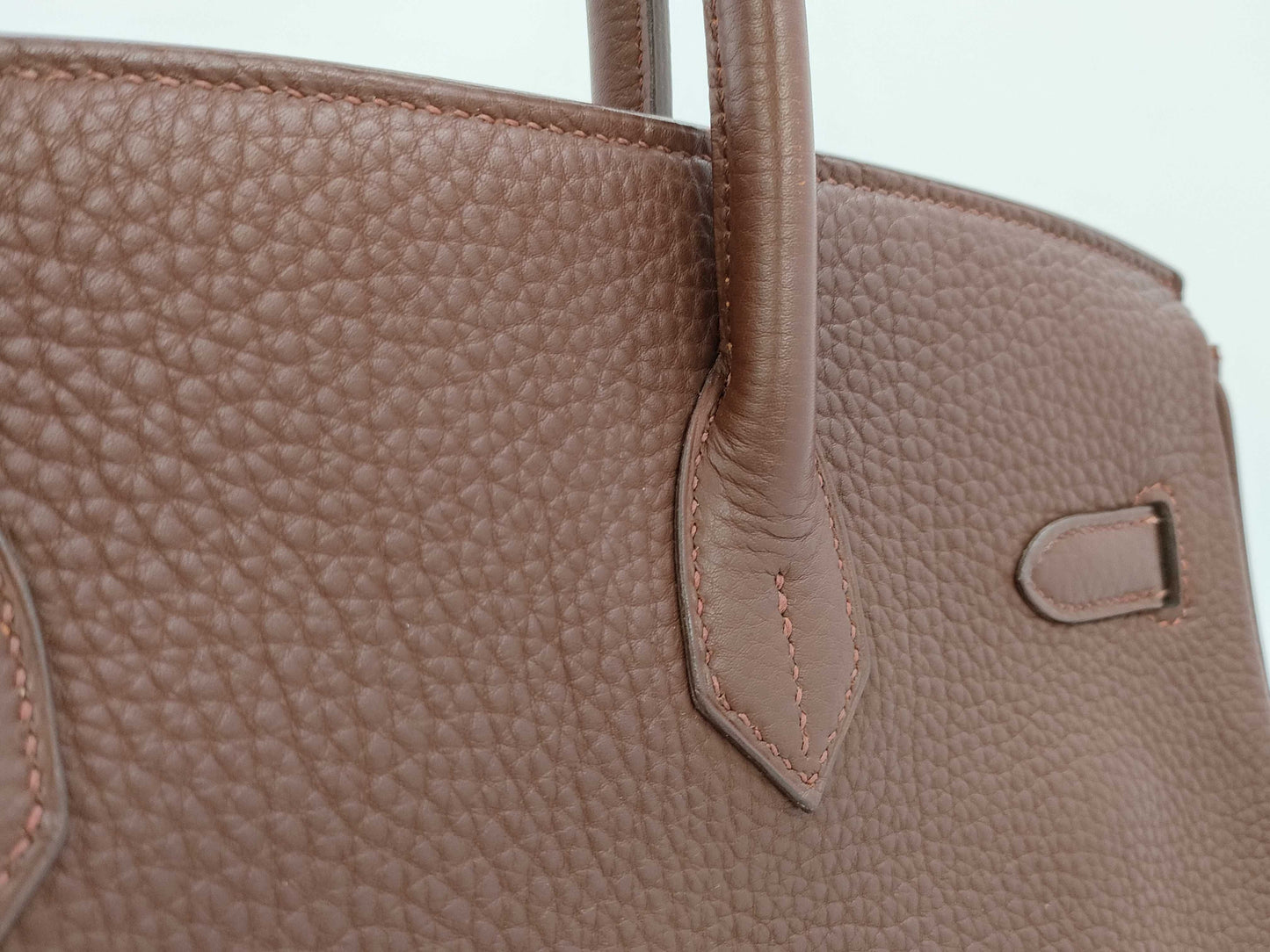HERMES Birkin 35 Togo Handbag in Dark Brown with Gold Hardware and a C Stamp