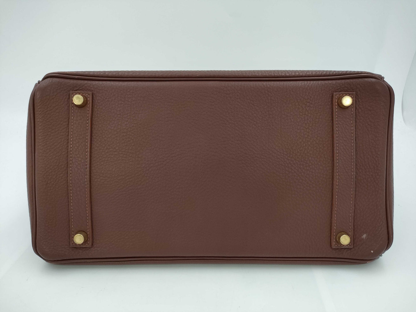 HERMES Birkin 35 Togo Handbag in Dark Brown with Gold Hardware and a C Stamp