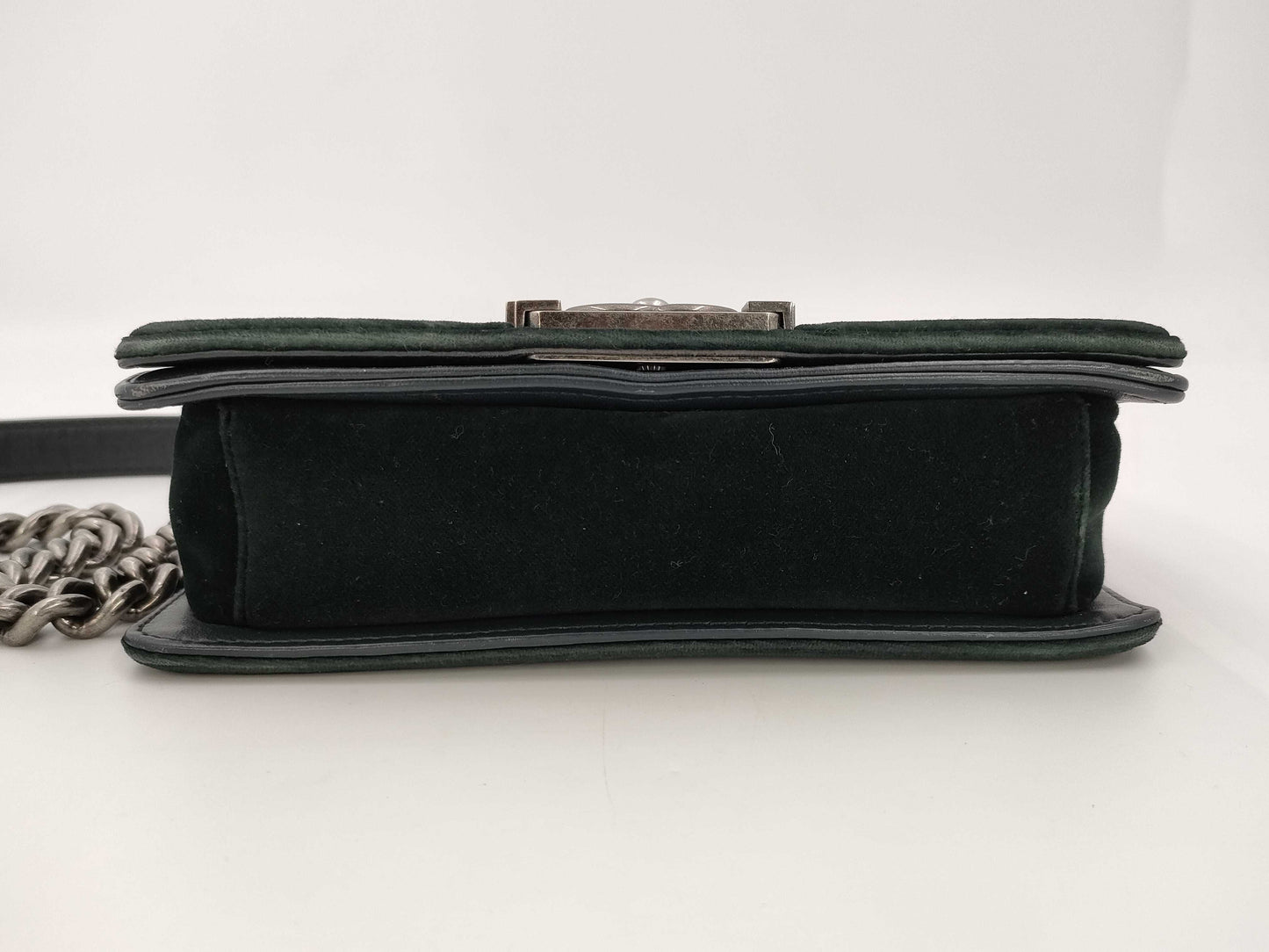 CHANEL Boy Chanel 20 Velour Shoulder Bag