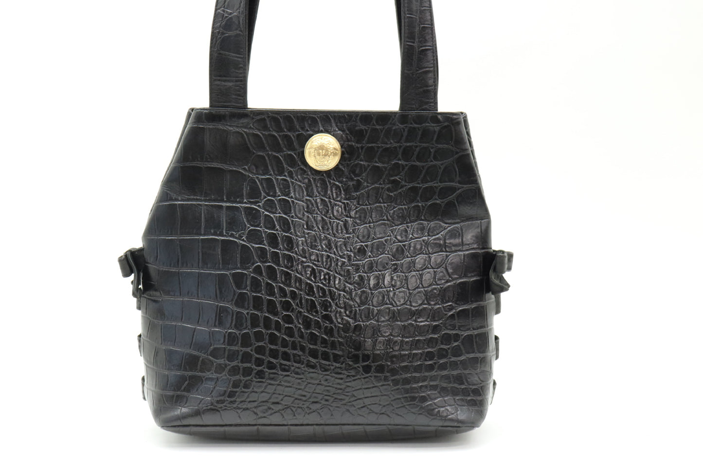 VERSACE Medusa Crocodile Shoulder Bag