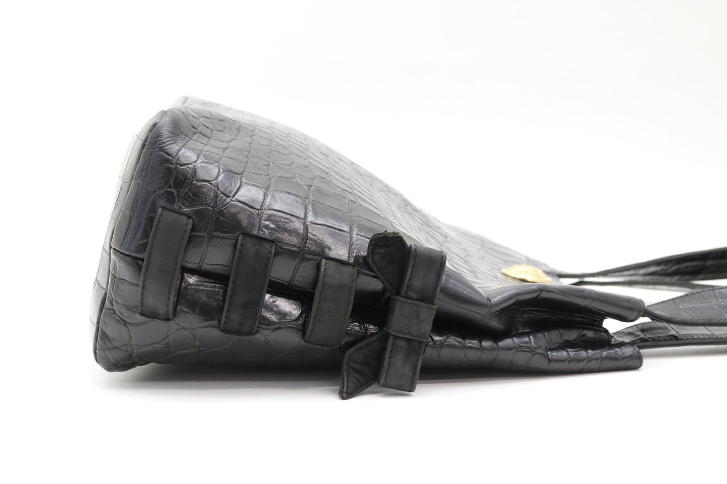 VERSACE Medusa Crocodile Shoulder Bag