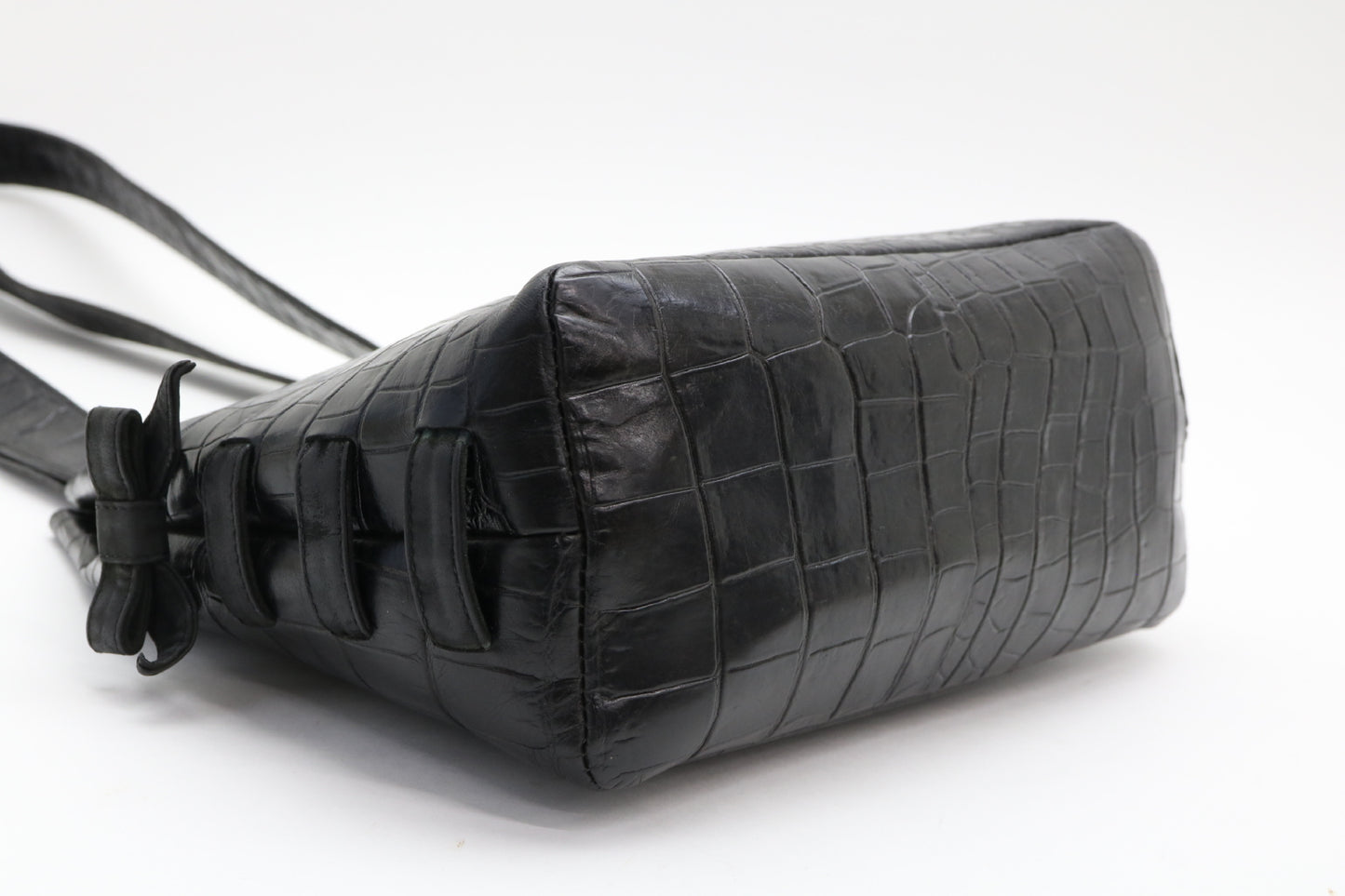 VERSACE Medusa Crocodile Shoulder Bag