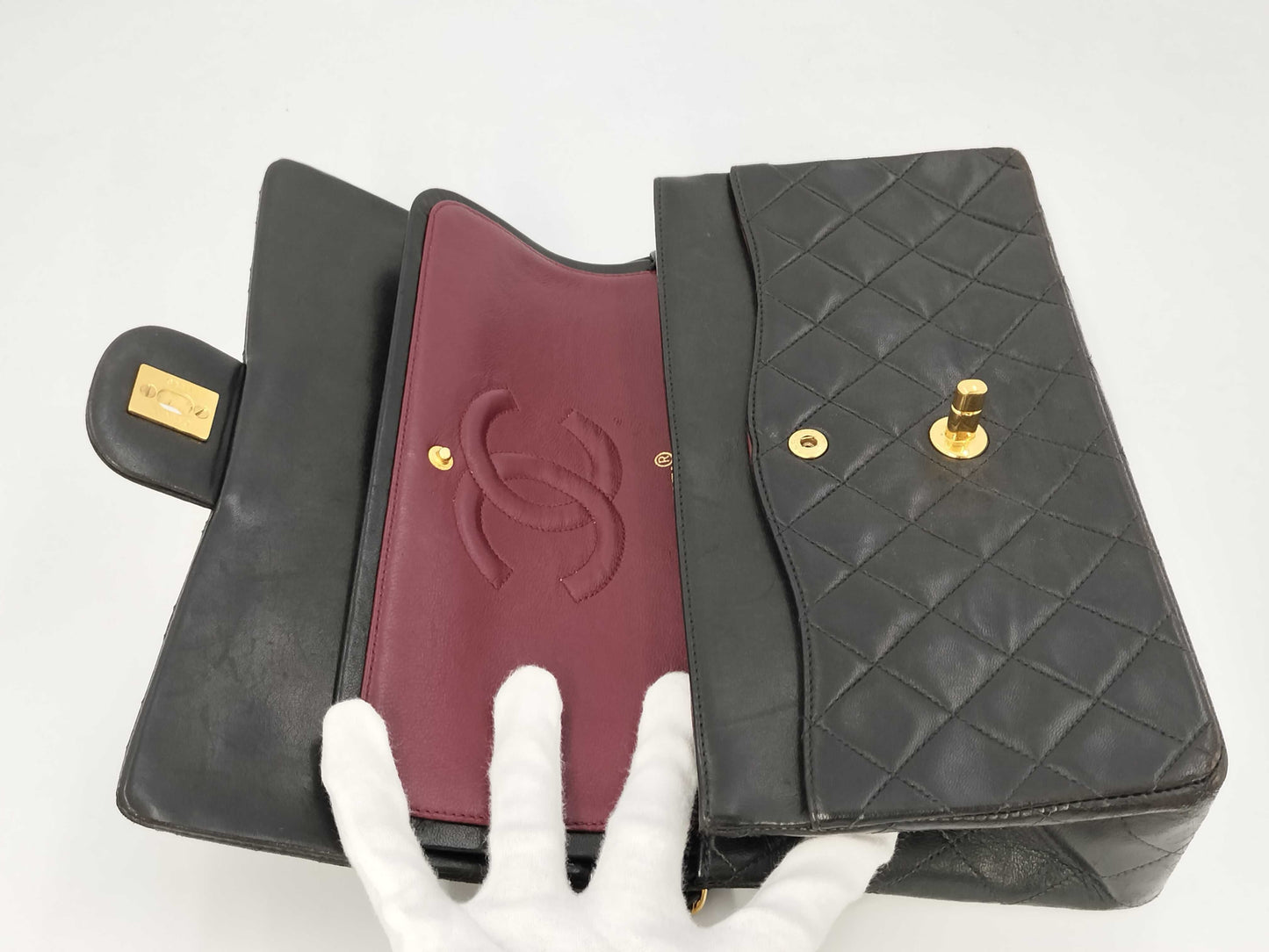 CHANEL Lamb Matelasse 25 Double Flap Chain Shoulder Bag, No. 3