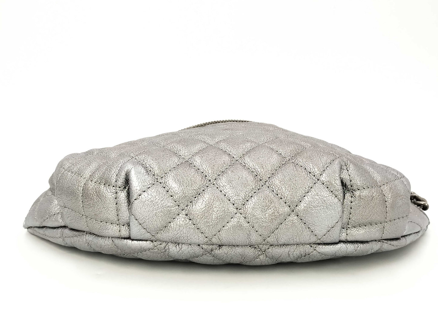 CHANEL Metallic Silver Waist Pouch, 19th Series, A94102