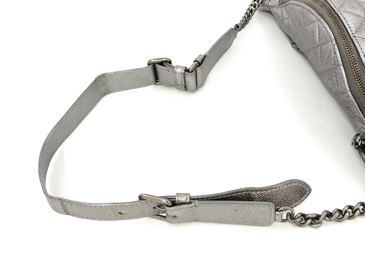 CHANEL Metallic Silver Waist Pouch, 19th Series, A94102