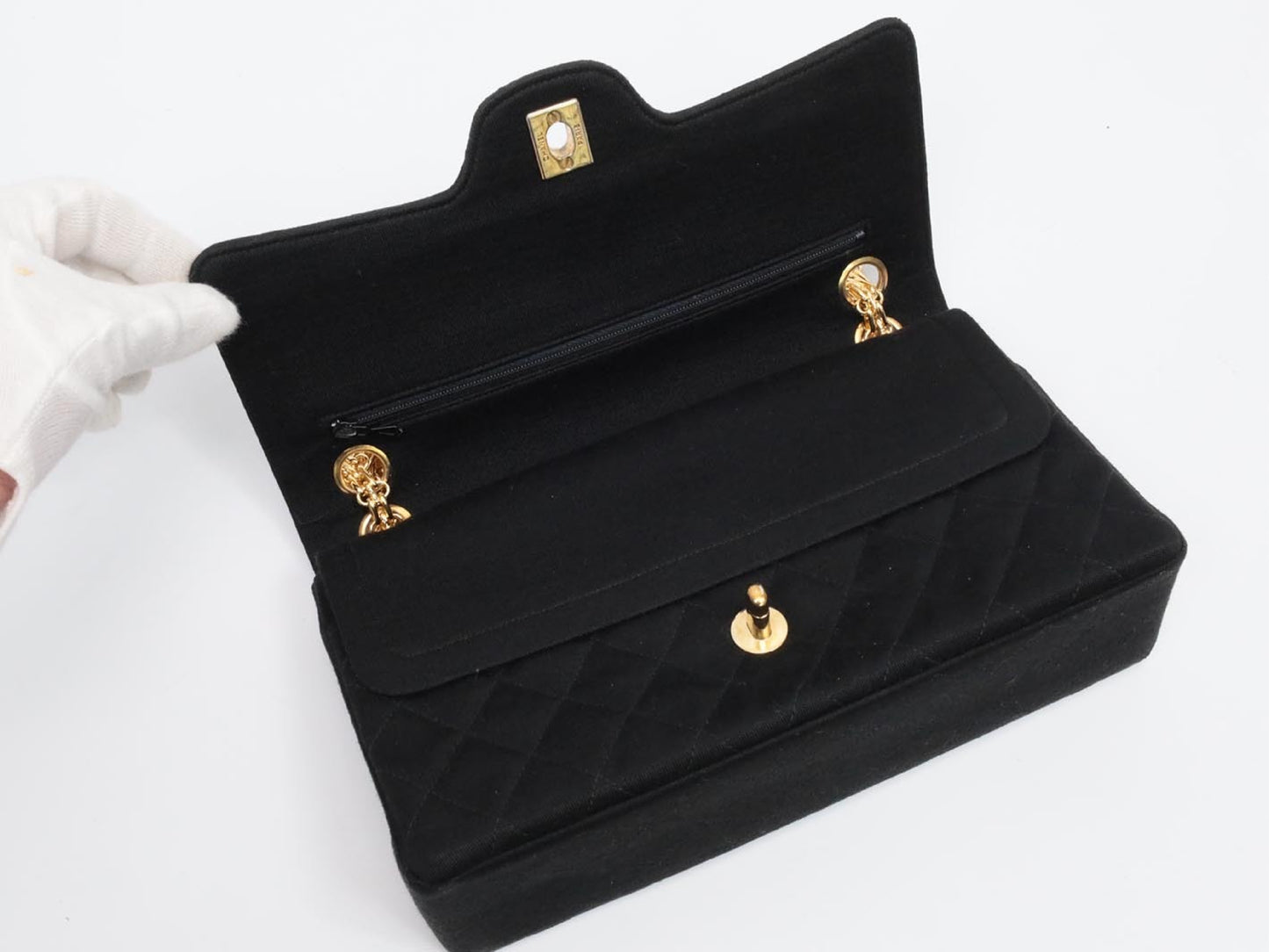 CHANEL Double Flap Cotton Shoulder Bag, No. 1