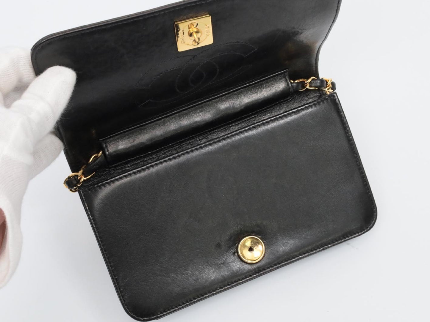 CHANEL Mini Matelasse Full Flap Push Lock Shoulder Bag