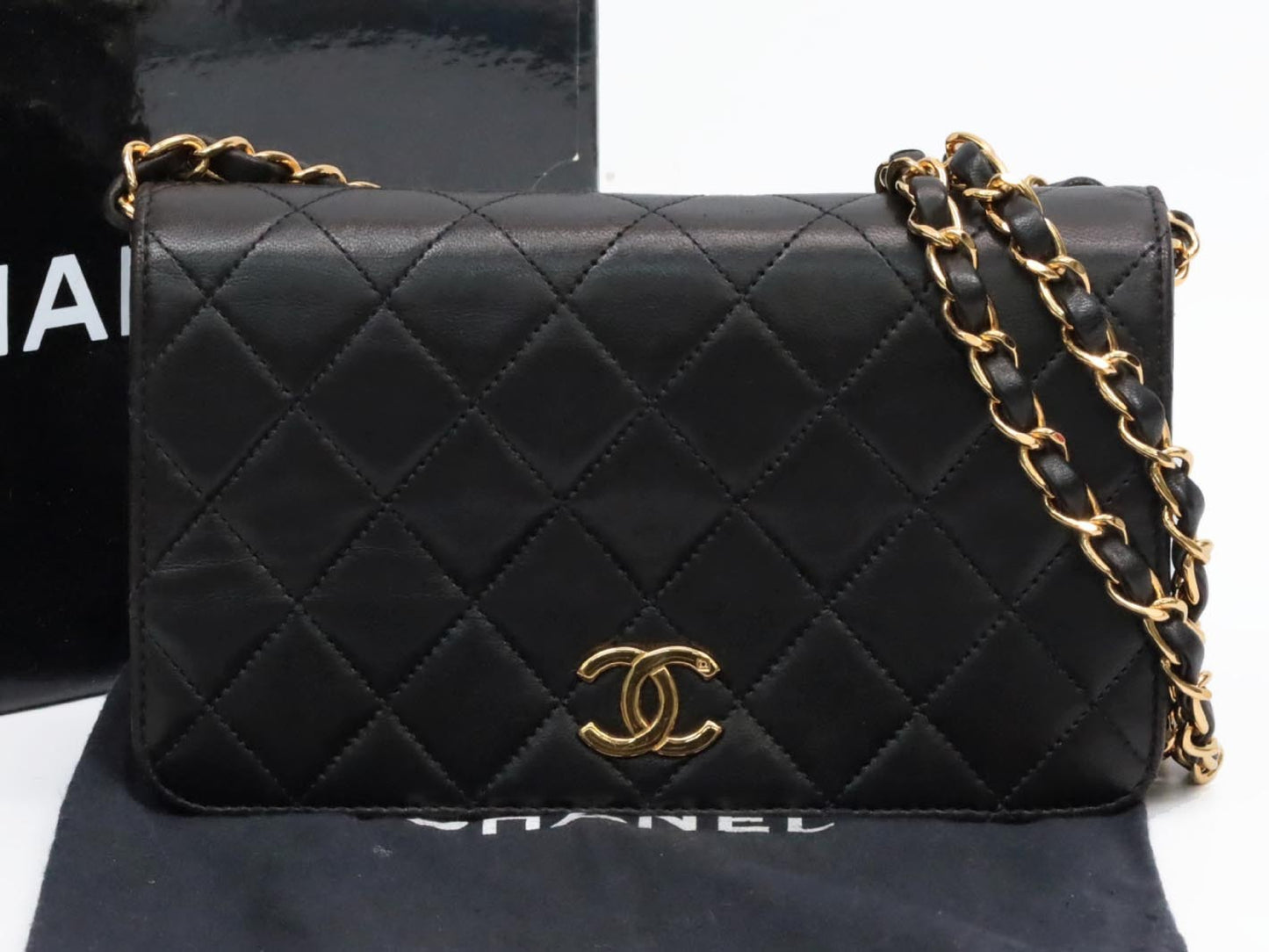 CHANEL Mini Matelasse Full Flap Push Lock Shoulder Bag