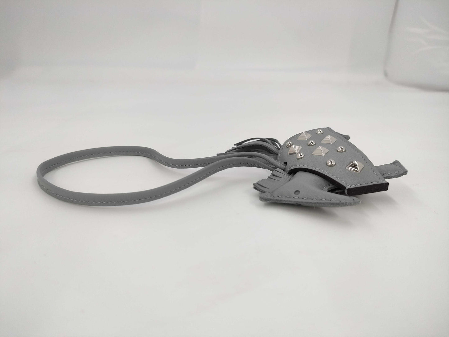 HERMES Rodeo Lock Charm, Gray, K Stamped Charm