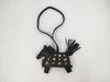 HERMES Rodeo Lock Charm, Black and Gold with K Stamp